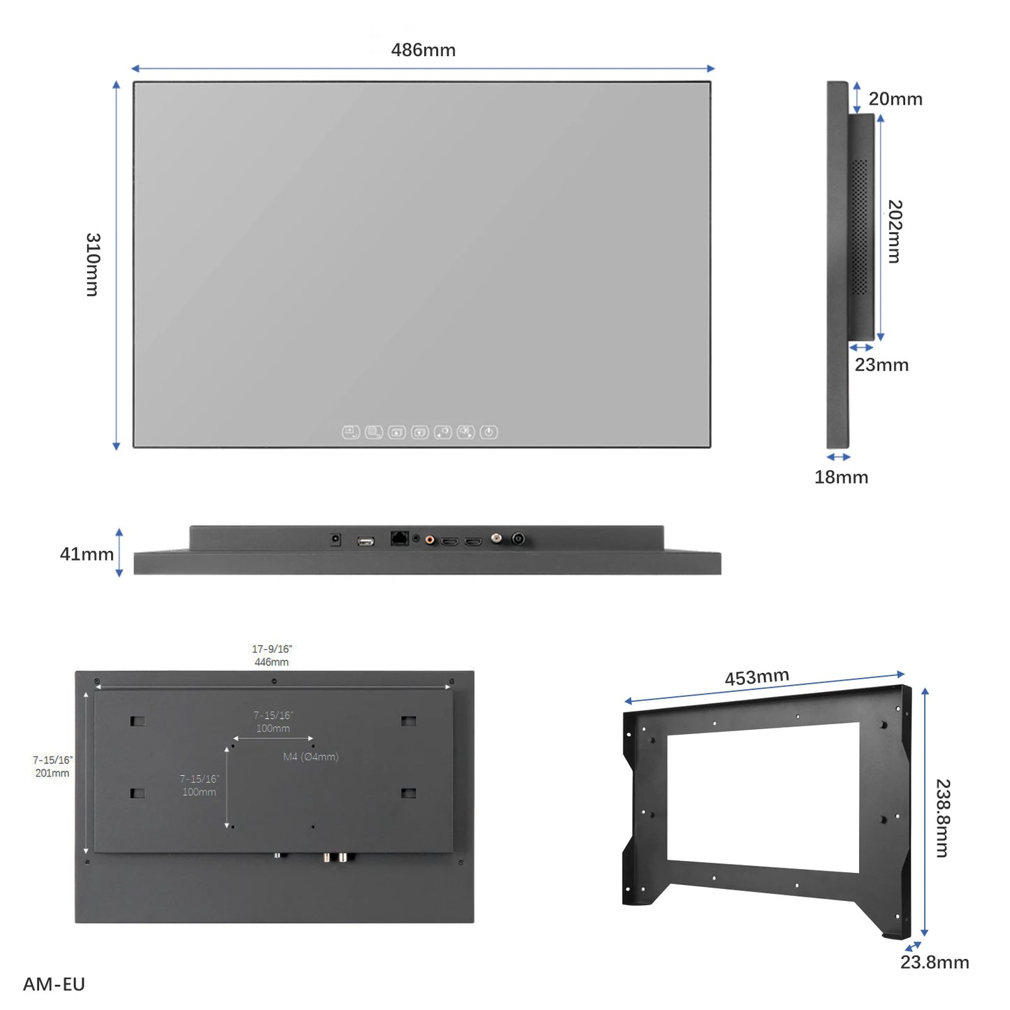 Soulaca 22inches Smart Mirror TV Waterproof 1080P HD Panel Built-in WiFi Bluetooth Android 11.0 New Model 2024 Magic LED US EU