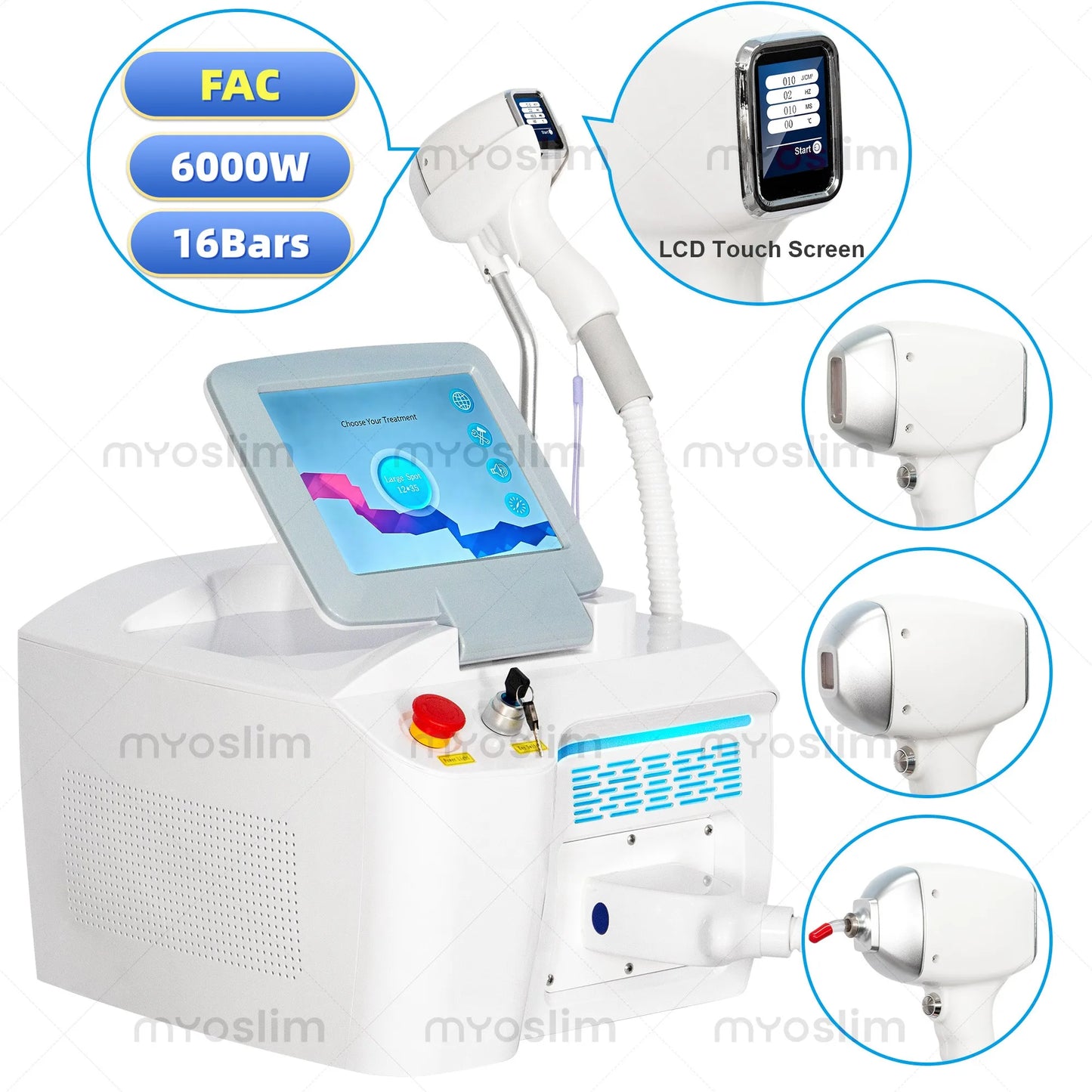 Shots Salon Professional Portable Painless 5000W FAC 808nm 940nm1064nm755nm Diode Laser Hair Removal Machine with 4 Wavelength