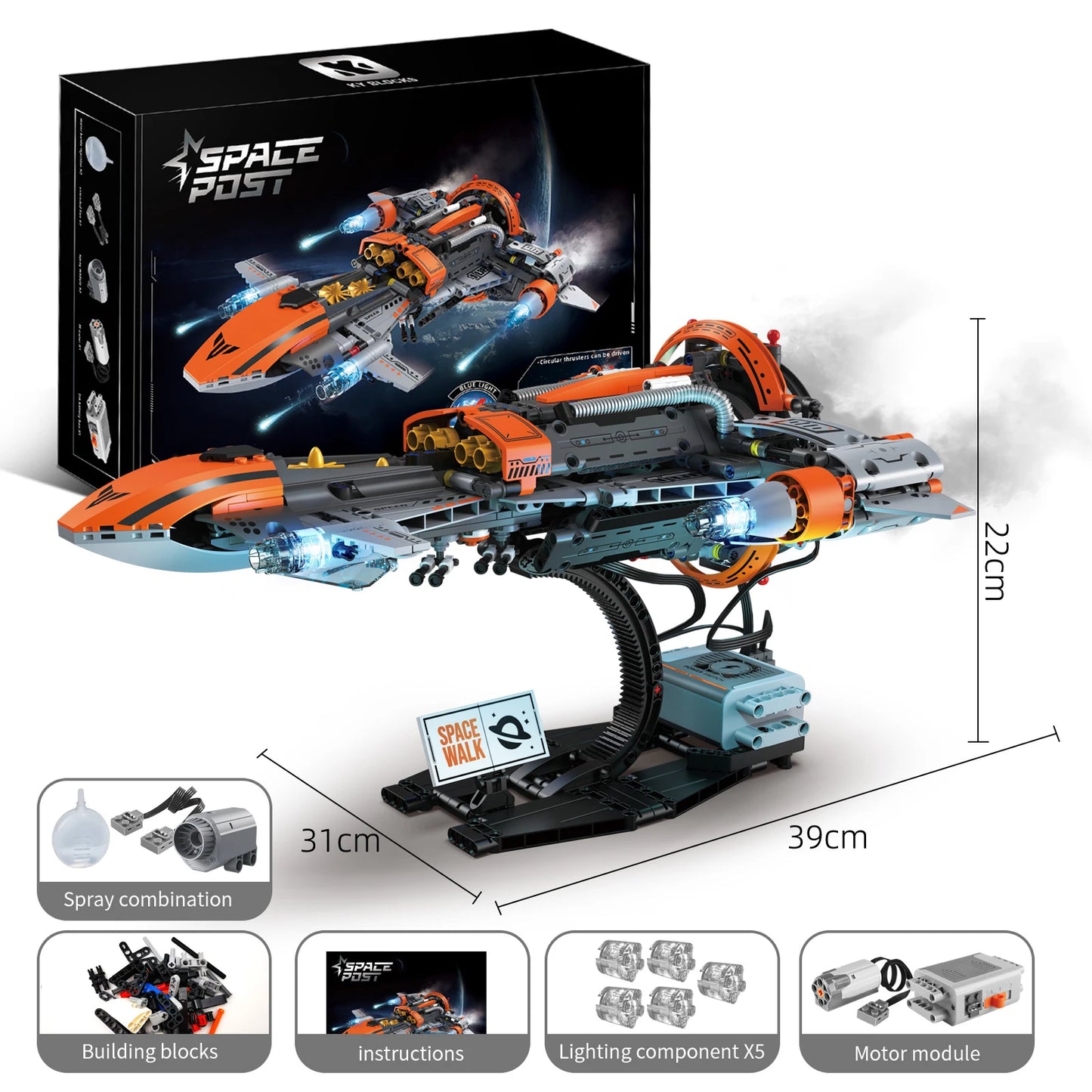 K96156 Space Shuttle Building Blocks DIY Spaceship Model STEM MOC Home Decor Birthday Christmas Gift Kids Adults 764PCS