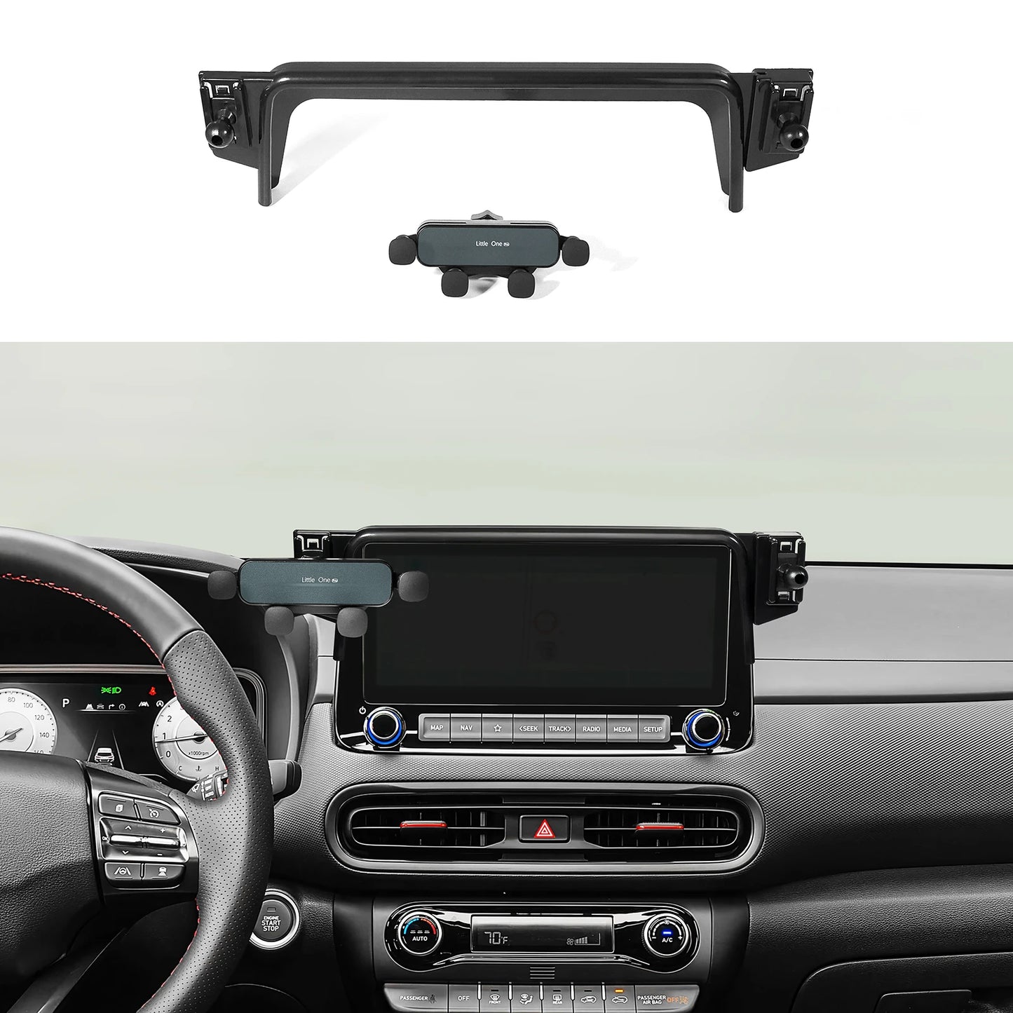 Special For Hyundai Kona 2017-2023 Phone Holder Central Navigation Fixed Base GPS Stand Mobile Phone Mounts Smartphone Bracket