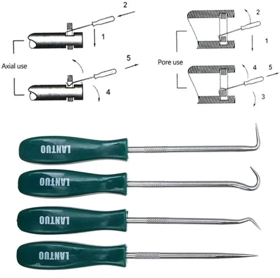 Hot Sale 4Pcs 135mm Car Auto Vehicle Oil Seal Screwdrivers Set O-Ring Seal Gasket Puller Remover Pick Hooks Repair Tools For Car
