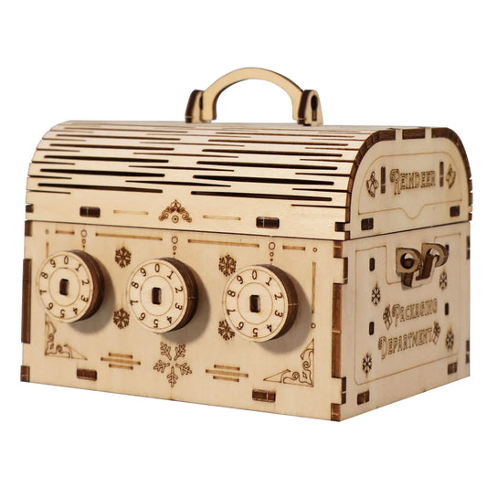 3D Wooden Puzzle DIY Treasure Box Model Building Kits Brain Teaser Projects for Adult Christmas Gifts