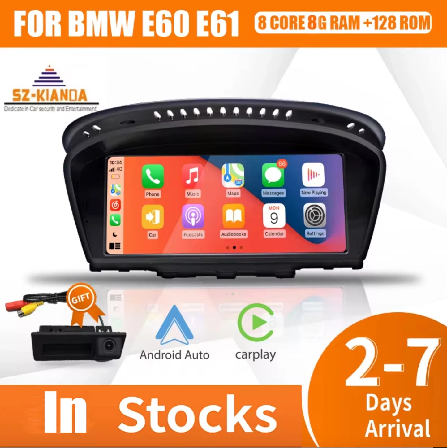 Wireless Apple CarPlay Android 15 Auto Car Multimedia For BMW 5 3 Series E60 E61 E62 E63 E90 E91 E92 E93 CCC CIC Radio GPS 4G