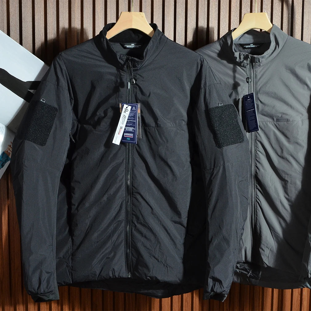 Men's Outdoor Tactical Lightweight Breathable Windproof Waterproof Warm Stand Collar Cotton Jacket Casual Fashion Urban Style