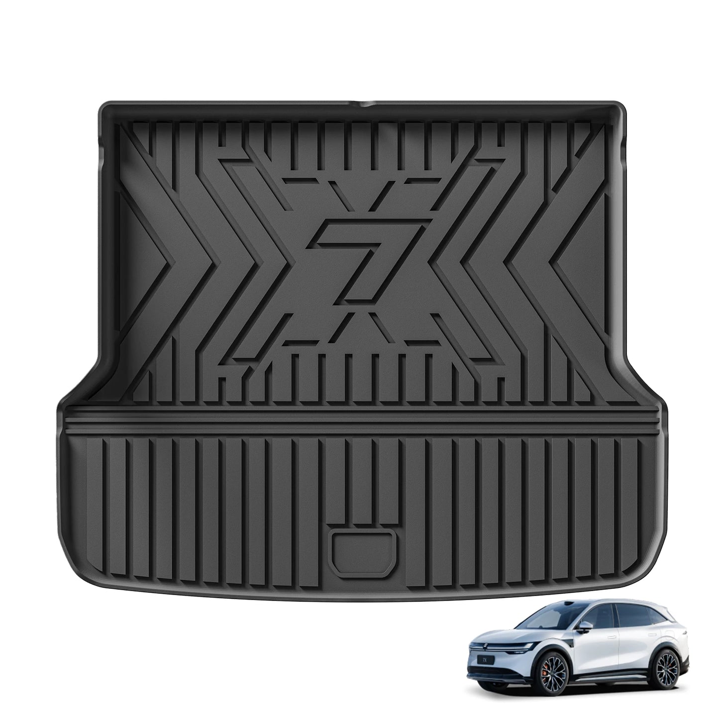 RHD for Zeekr 7X 2024-2026 Car Floor Mats Cargo Liner Trunk Pad TPE 3D Foot Mat Waterproof All Weather Accessories Black