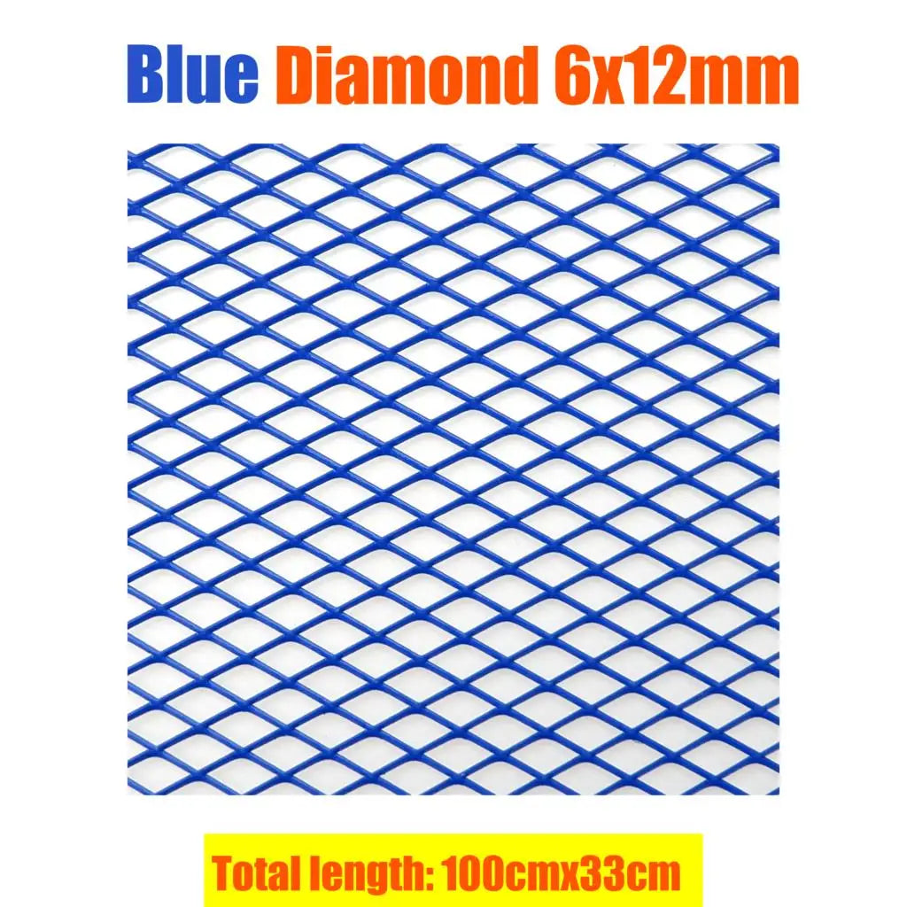 100x33cm Car bumper grille Aluminum Alloy Rhombic Grille Mesh Sheet Car grid ventilation grille for Bumper Car Accessories