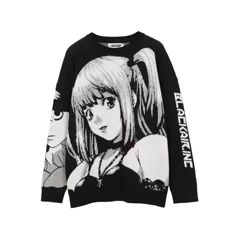 Japanese Style Women Spring Autumn Y2K Hip Hop Streetwear Harajuku Sweater Vintage Anime Girl Knitted Pullover Sweaters Clothes