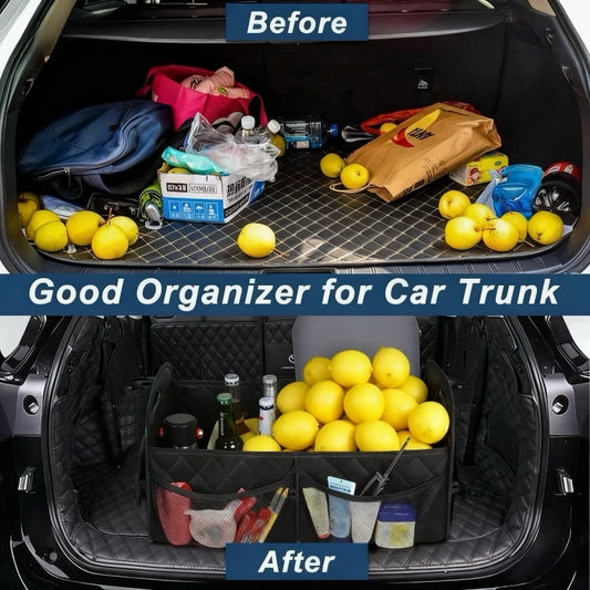 Car Trunk Organizer For Suv Waterproof Polyester Auto Storage Organizer With 6 Pockets Car Accessories Interior