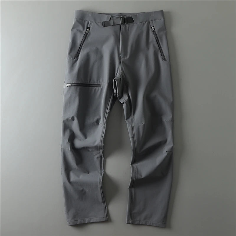 Outdoor Men's Casual Pants Windproof Wear-resistant Autumn Winter Soft Zipper Pocket Waterproof Straight Leg Casual Pants