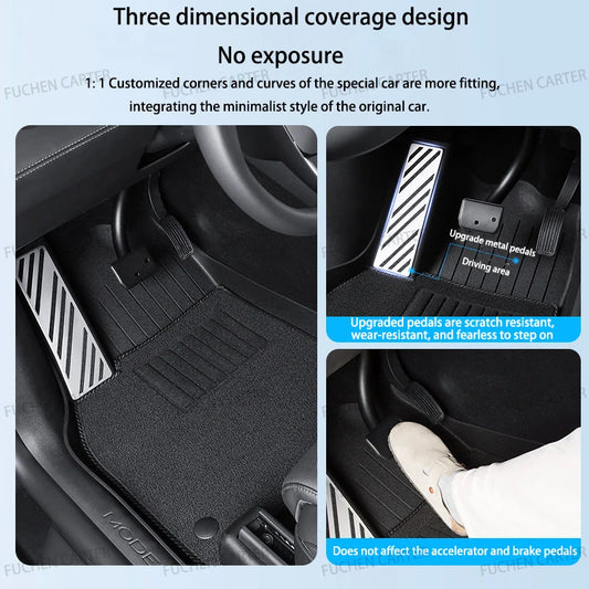For Tesla NEW Model YL 2026 TPE Car Floor Mats With metal pedals Luggage Trunk Mat Set waterproof Anti-Slip Set Floor Liner Mat