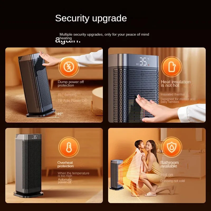 Graphene Electric Heater with Large Area Heating Energy-saving and Quick Heating Fan Multi-purpose Bathroom Heater 220V