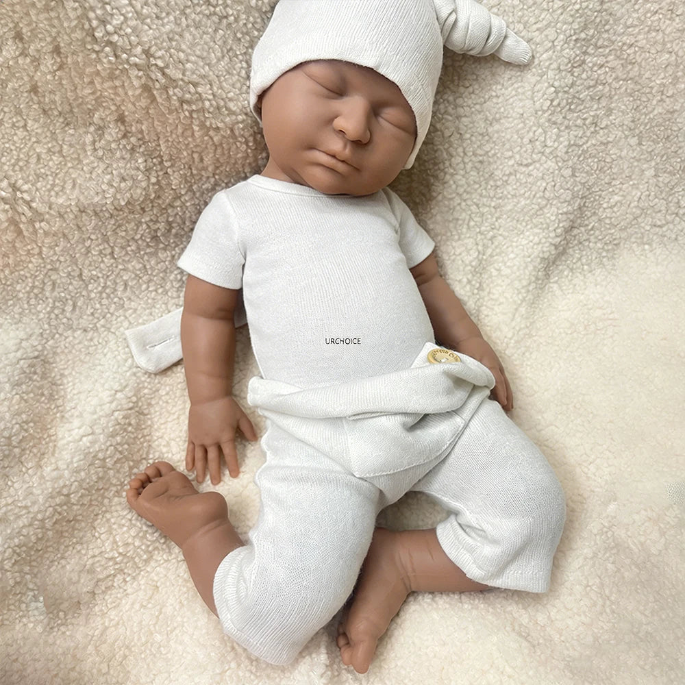 55cm Weighted Girl Can Use Pacifiers Silicone Ryeborn Baby Lifelike 3D Skin Tone Display Rebirth Doll for Photography