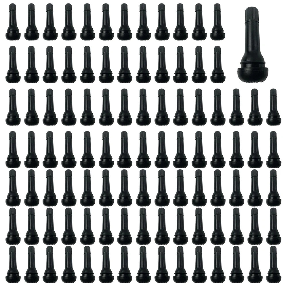 100 Pcs Rubber Valves Tyre Rubber Valve TR413 Tubeless Car Wheel Tire Valve Stems With Cap Dust Cap For Car Motorcycle ATV