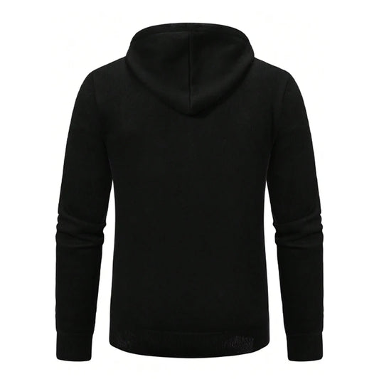 Big Size Men's Casual Full Zip Sweaters Knitted Cardigan with Pockets Windproof Autumn Winter Male Clothing