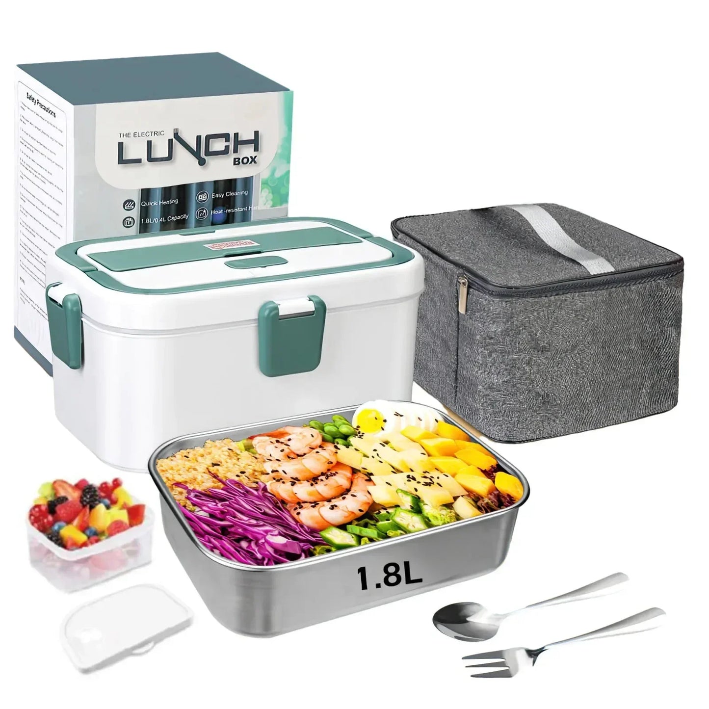 Electric Lunch Box Food Warmer 1.8 L 80W Camping Bento Picnic Portable Food Heater Car/Truck/Home in-car Electric Lunch Box