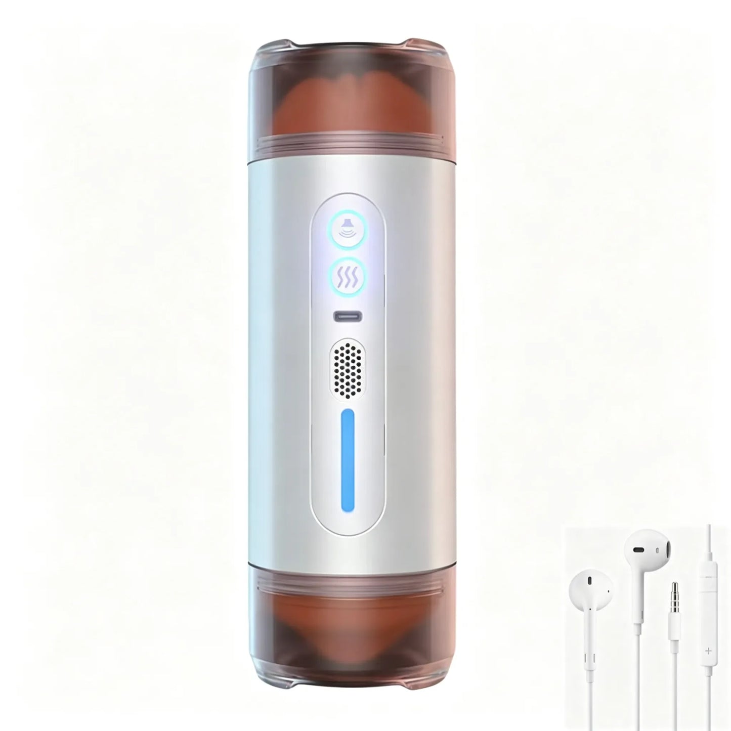 New Automatic Male Realistic Double Penetration Channel Vibration Deep Throat Vagina Heating Voice Pocket Cat Adult Sex Toy