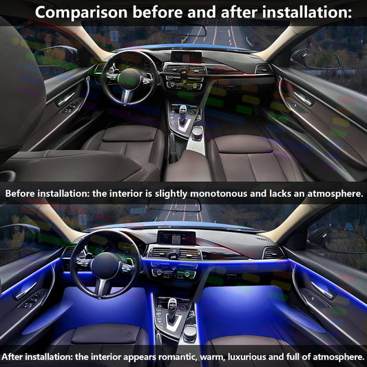 For Audi A4 B7 Customize Your Car’s Interior with Hidden LED Light Strips for Car Interiors Offering 64s APP RGB Symphony