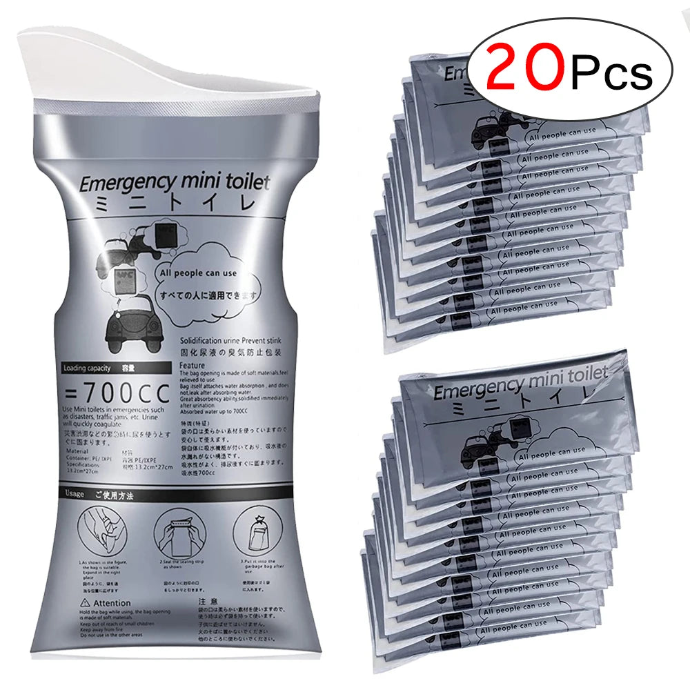 12/20 Pack Outdoor Emergency Portable Urine Bag Vomit Bag, Unisex Pee Bag Travel Mini Mobile Toilet for Women Men Baby 4/8 Pack