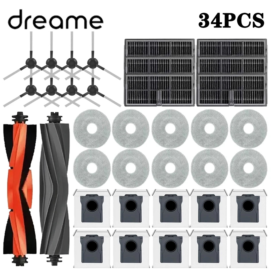 Dreame L40 Ultra AE / L40 Ultra CE Robot Vacuum Spare Parts Main Side Brushes Mop Cloths HEPA Filters Dust Bags Accessories