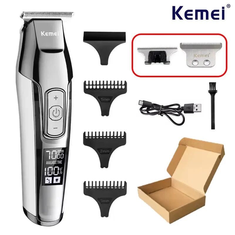 Kemei KM-5027 Original Cordless Electric Hair Clipper Rechargeable Hair Trimmer KM-2028 Shaver for Men USB Charging Razor Barber