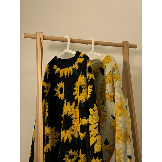 2024 Sweater Winter Sunflower Warm Sweaters Fashion Male O-Neck Pullovers Sweater Men Loose Casual Sweater Thick Knitted Unisex