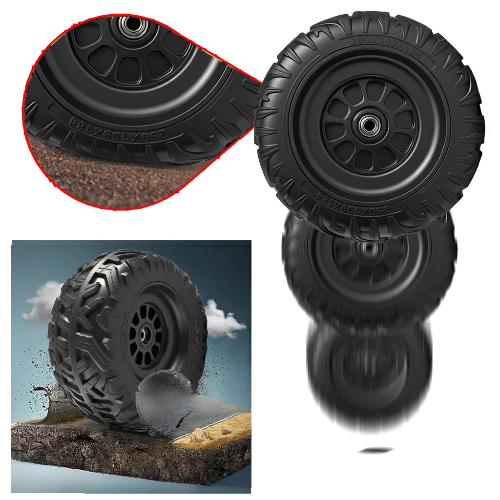 29CM/11.4'' EVA Solid Rubber Tire for Children Electric Ride on Toys Car Alligator Tires Upgrade Parts,Black,Bearing,Coupler