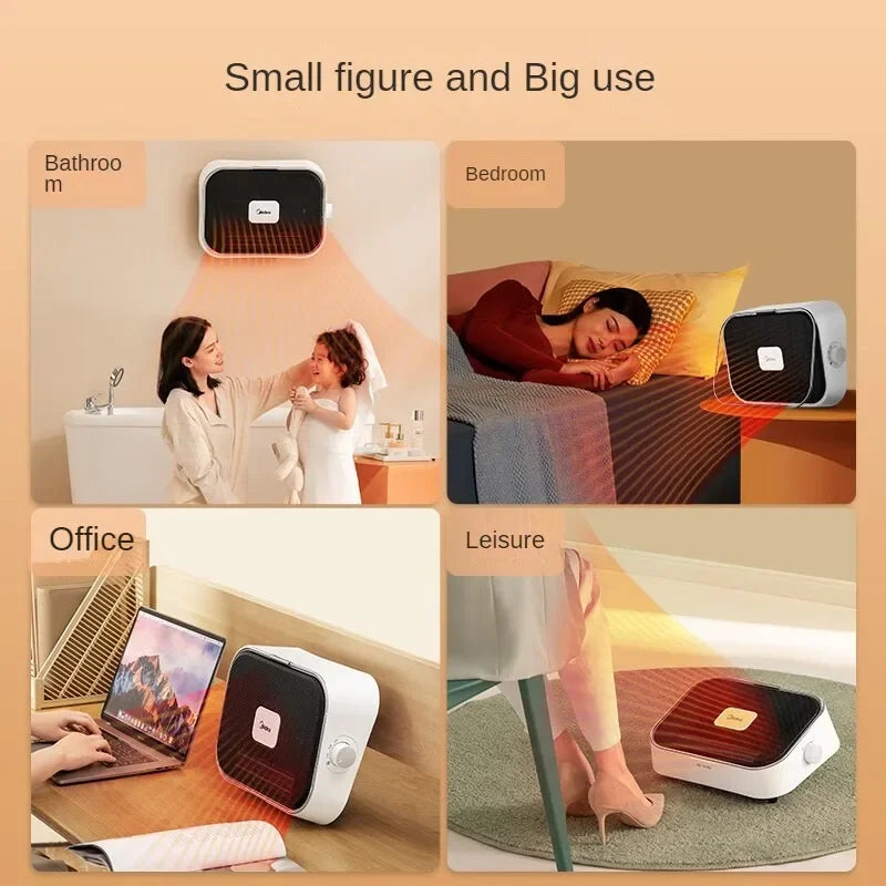 Midea Portable Electric Heater Mini Home Heater with Fan Waterproof for Bathroom HFY20Y Portable Heater Space Heater