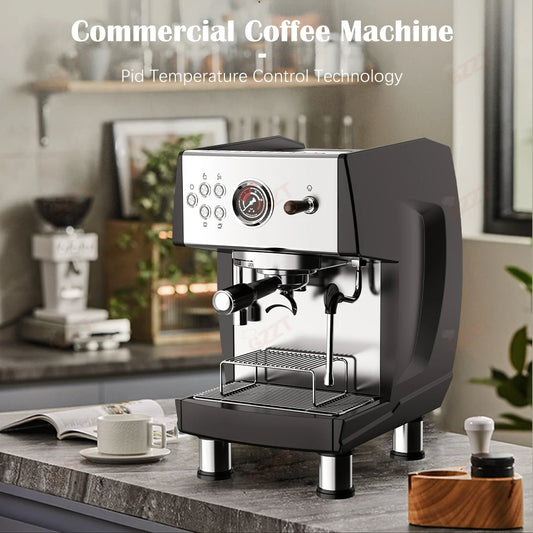 GZZT CM808 9Bar Commercial Semi-automatic Coffee Machine ULKA Pump 3 Boilers PID Temperature Control Espresso Coffee Tea Makers