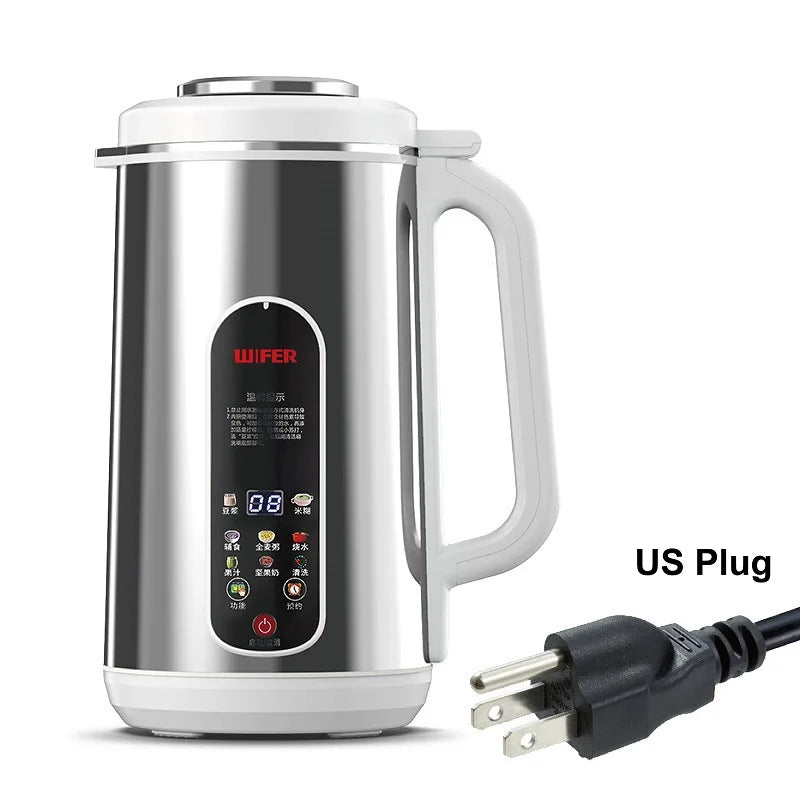 110V Smart Soy Milk Machine Electric Juicer Multifunctional Wall Breaking Machine Kitchen Auto Heating Rice Paste Machine 1.2L