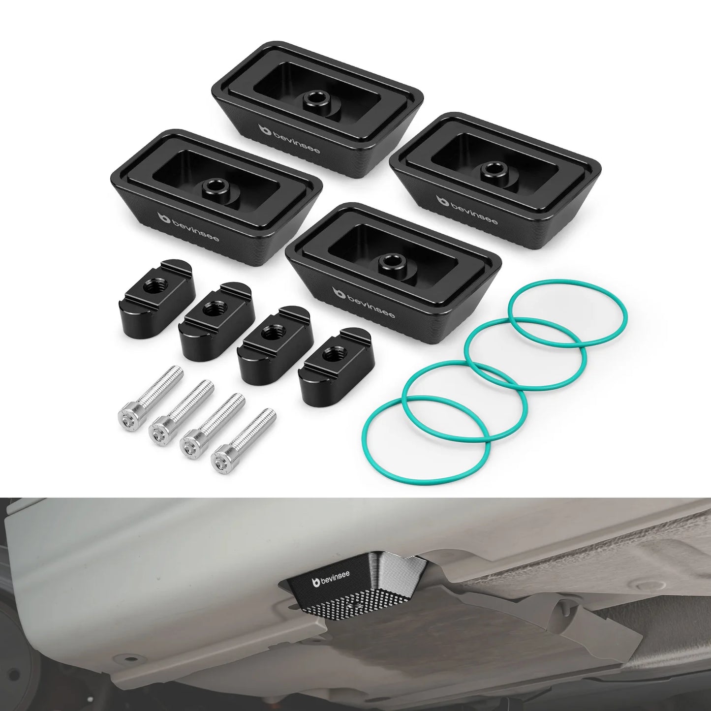 BEVINSEE Aluminum Jack Pad Set For BMW E46 X3 E83 Z4 E86 E85 E89 Replaces 51 71 7 065 919