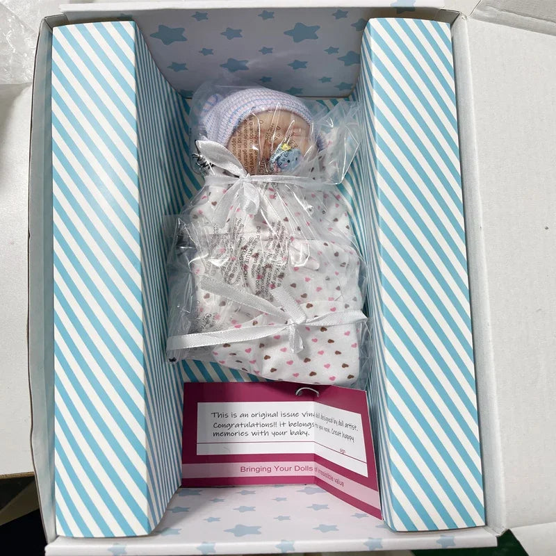 7" Micro Preemie Full Silicone Sweet Baby Doll Lifelike Mini Reborn Doll Surprice Children Anti-Stress