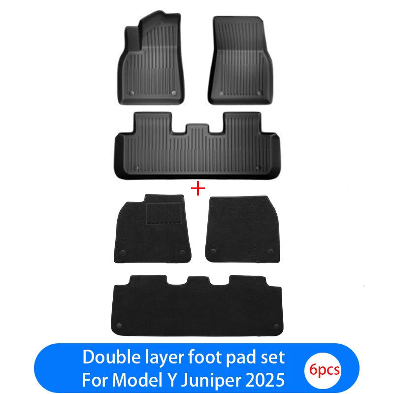 For New Tesla Model Y Launch 2026+ Juniper 2026+ TPE Floor Mats & Cargo Liner, All Weather Trunk Mats Floor Liner Backrest Mats