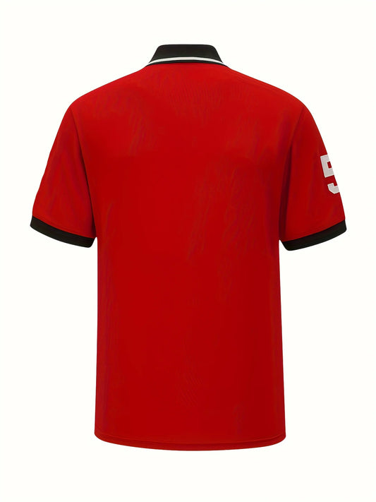 Men's Polo Shirt USA MIAMI Royal Short Casual Sport Party High-End Cotton Embroidery Luxury Contrast Color Original Design