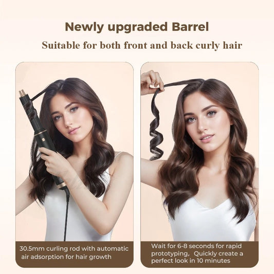 5-in-1 Air Blower Brush Hair Styler Ionic Hot Air Brush Curler & Straightener 1000W Detachable Heads Diffuser Salons Hair Tools