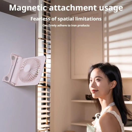 USB Rechargeable Magnetic Mini Desk Fan Portable Quiet Cooling Fan for Office