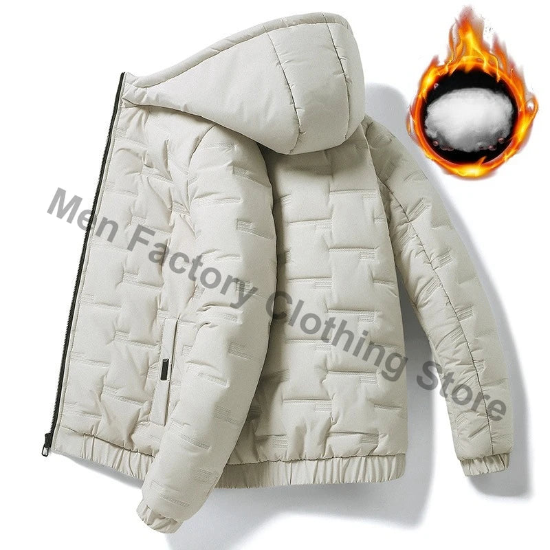 Winter Trendy Parkas Cotton-padded Coats Jacket Men Parkas Outdoor Hooded Coat Casual Windbreaker Thick Warm Coat Men Jacket