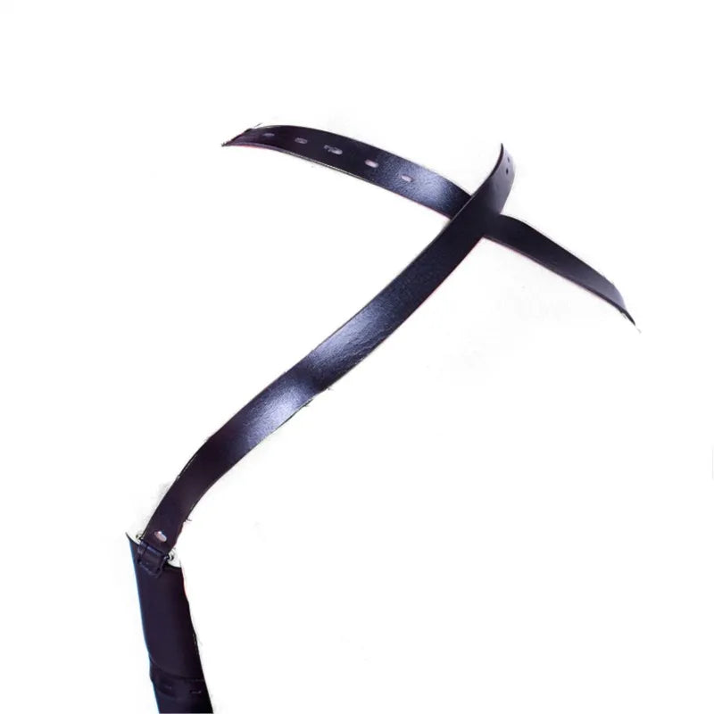 One Arm Binder Bondage Restraint Over Shoulder Straps of Sexy Full Sleeve Leather Glove Zippered Armbinder for Play