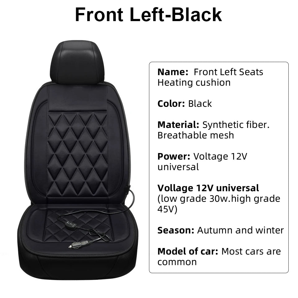 Yannice 12V Winter Heating Car Seat Cushion Fast Heated Household Cushion Keep Warm Car Seat Cover Universal Heated Seat Cushion