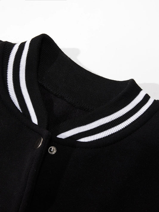 Custom Jackets Mens Autumn Loose Baseball Jersey DIY Logo/Graphic Tops Comfortable Coats Basics Pocket Fleece Warm Clothes