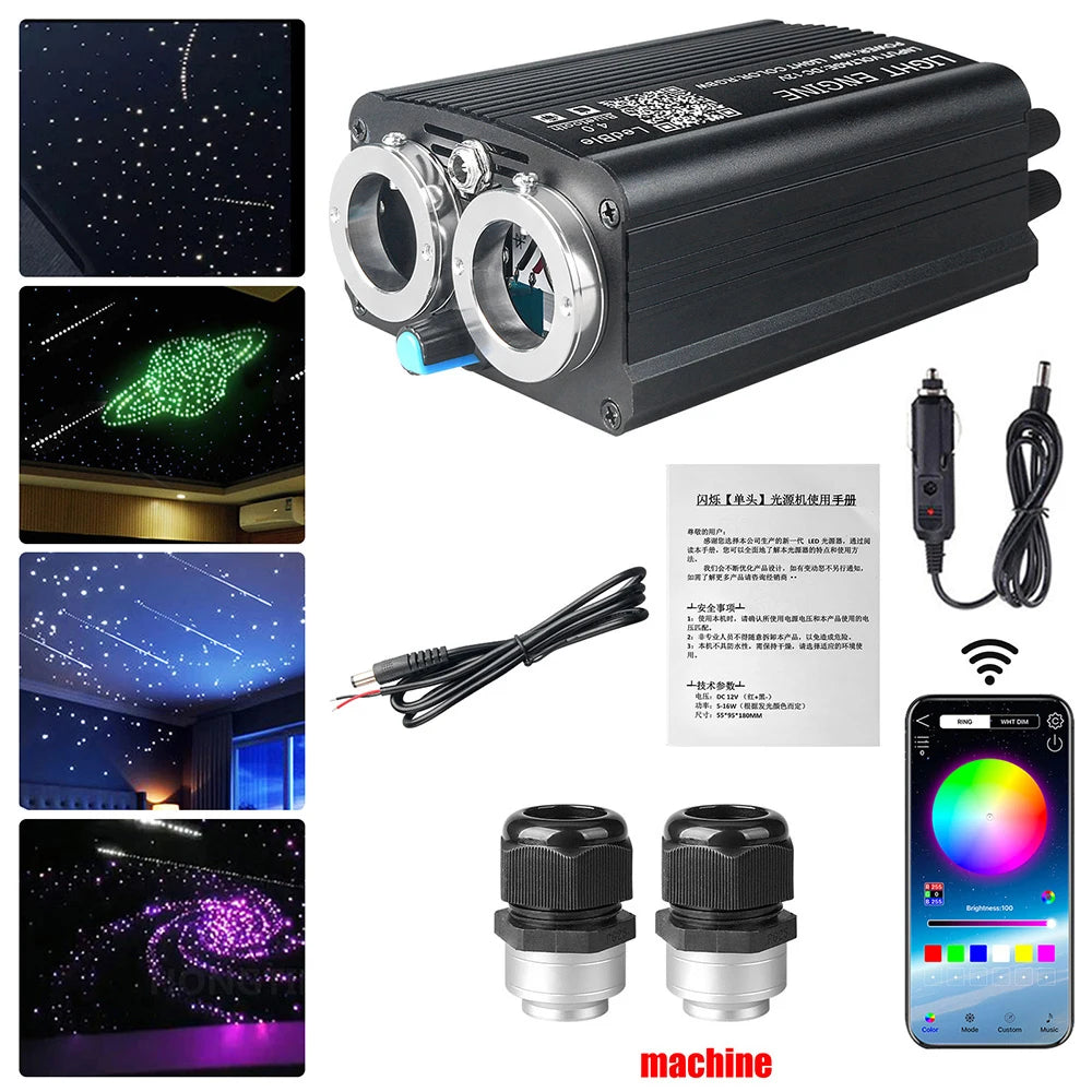 32W RGBW Meteor Car Roof stars Fiber Optic Light Music Roof Car Interior Ambient Atmosphere Light for Starry Sky ceiling