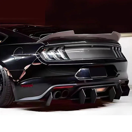 For 2015-2018 2019 2020 2021 Ford Mustang 4 Fins Rear Bumper Diffuser Splitters Spoilers Lip Auto Accessories Refit Decoration