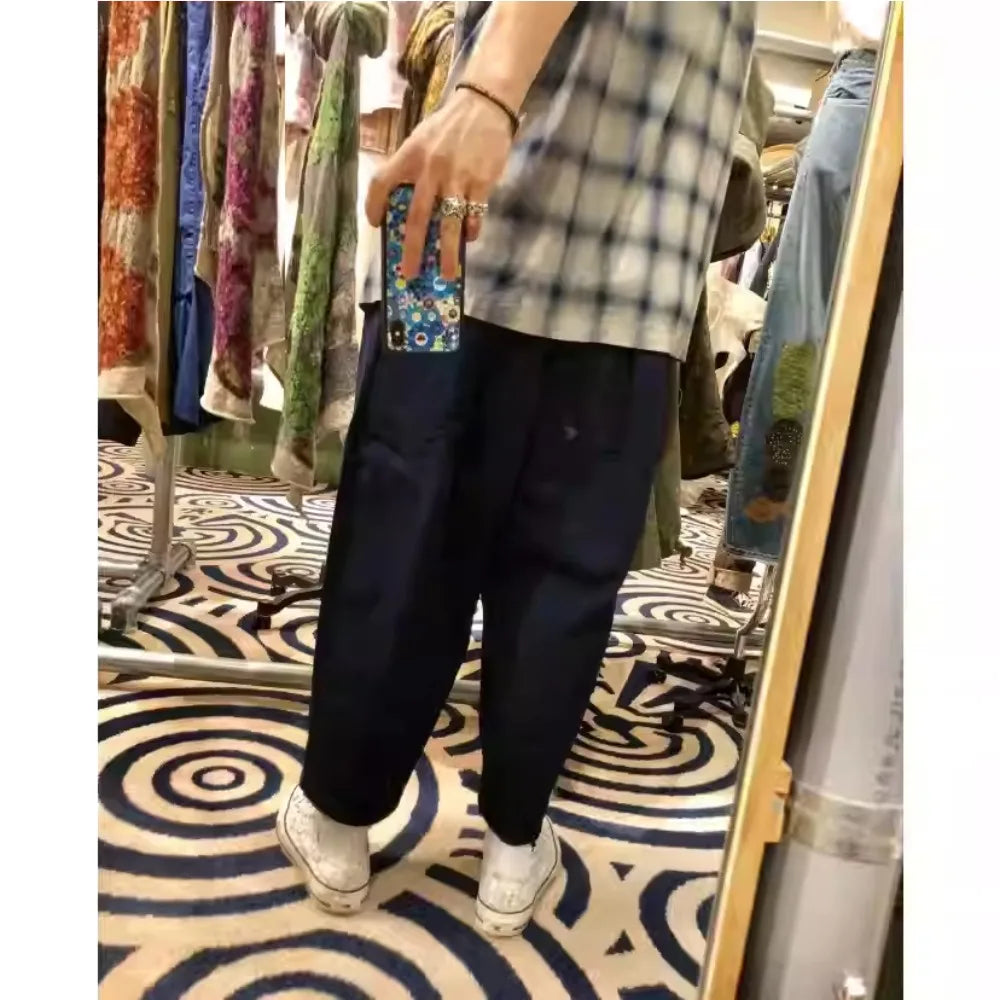 Kapitalvintage Hirata Kazuhiro Totem Cotton Whirlpool Elastic Waist Loose Men's and Women's Velcro Jeans
