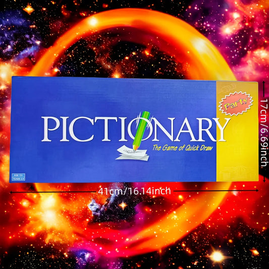 Pictionary (Party Version), a Game Specifically Designed for Parties, a Card Game, a Board Game, Suitable as a Gift (Colors May Vary Slightly)