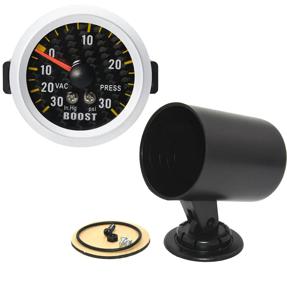 -30~30 PSI Auto Car Turbo Boost Gauge + Sensor with Gauge Pod Holder for 4/6/8 Cylinder Gasoline Car Car Accessories
