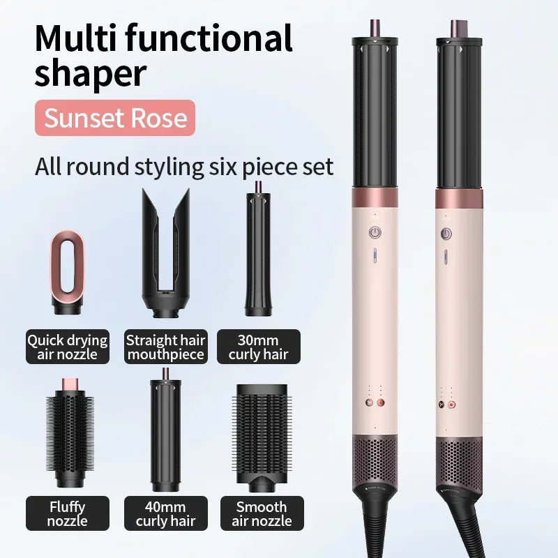 2026New 150000 RPM High-Speed Hair Dryer 6 in 1 Professional Hair Styling Tools Set with Straightener Curling Iron Multifunction