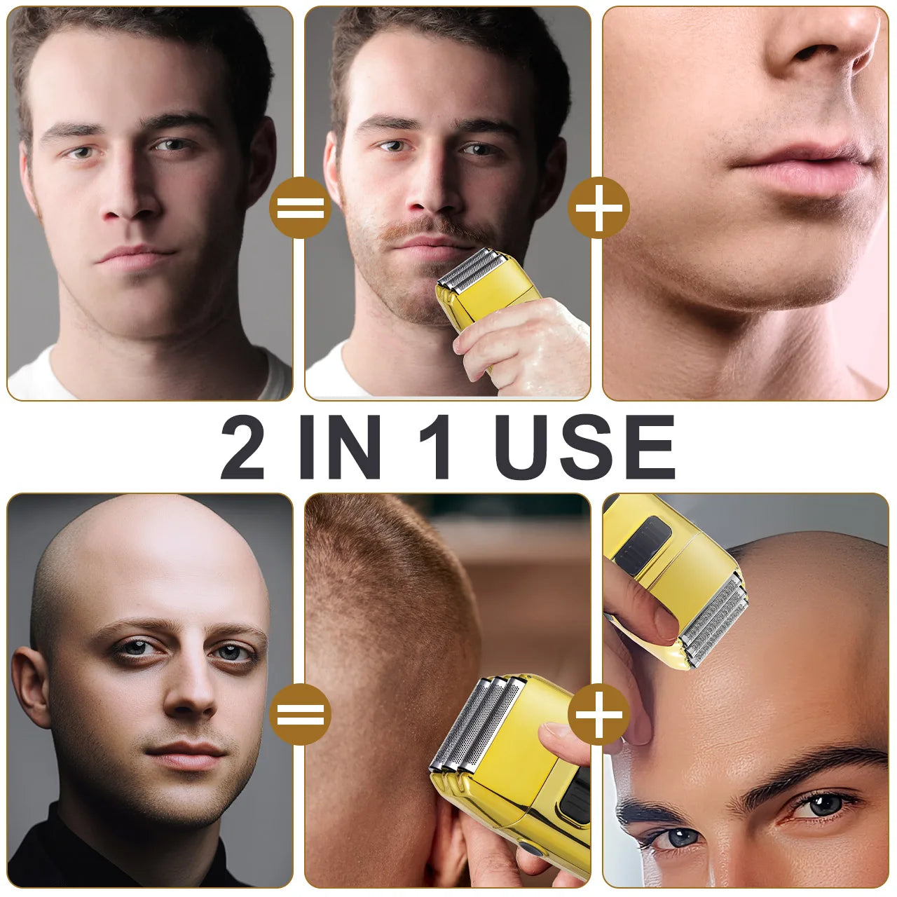 Electric Rechargeable Shaver for Men Home Use 3-Blade Razor with LCD Display Beard Trimmer And Whitening Grid Head Shaving Tool
