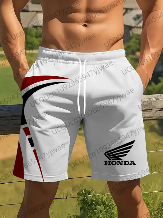 Honda 26 Trendy Fashion Shorts, Sports Motorcycle Riding Shorts, Quick-Dry Breathable Athletic Shorts