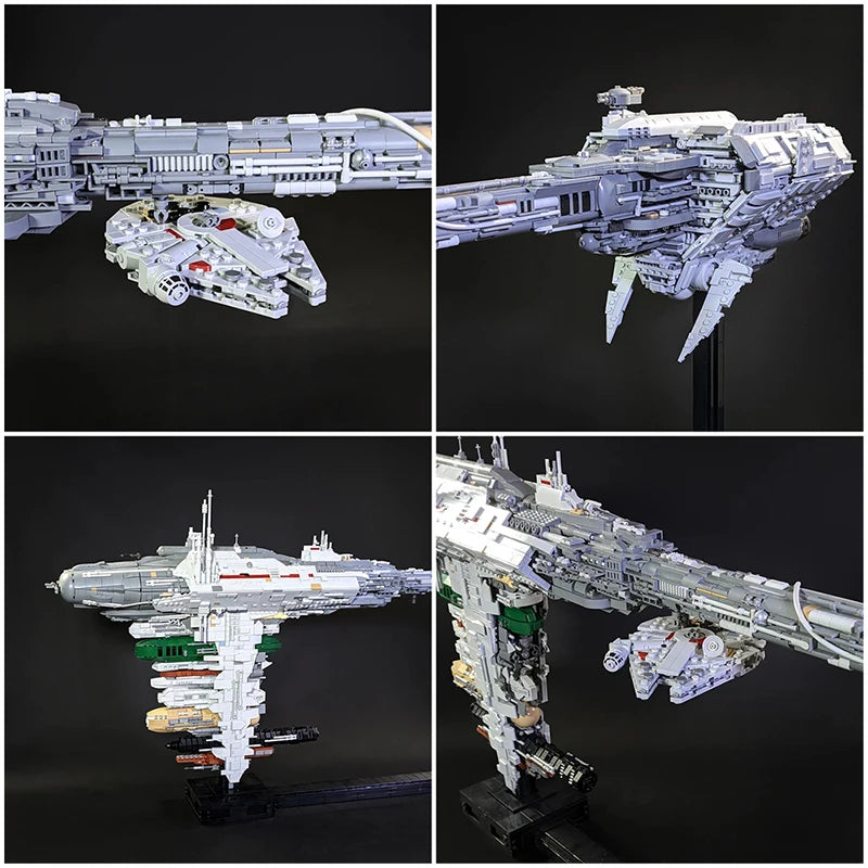 EF76-B Medical Frigate MOC Building Blocks, Space Wars Rebel Alliance Hospital Ship with Red Cross, Nebulon-B for Adult Fans