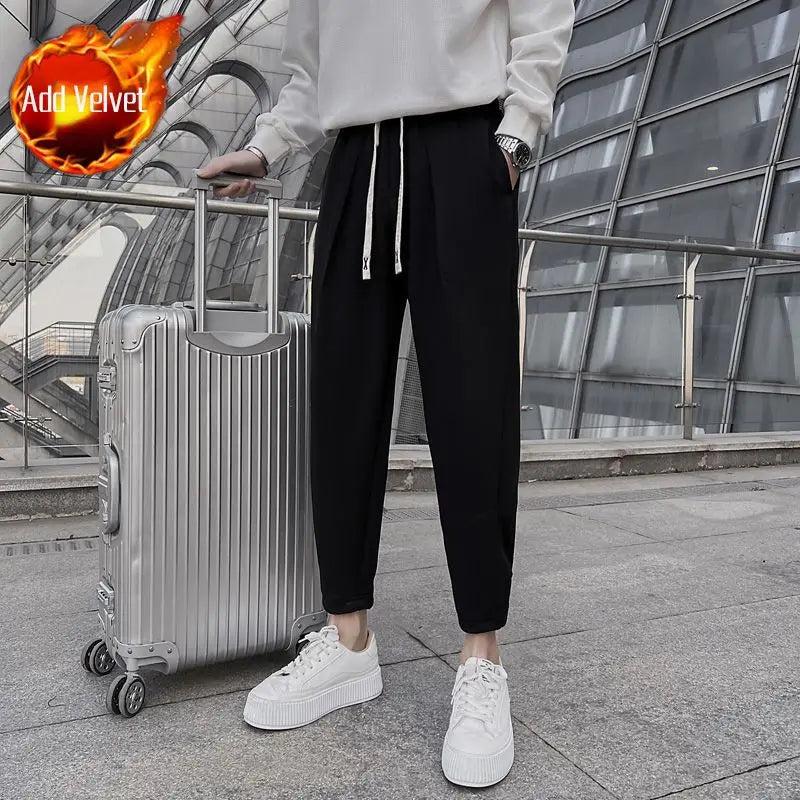 Man Sports Pants Solid Plus Big Size Harem Joggers Korean Deals Cool Trousers Autumn Winter Retro Essential Sweatpants for Men