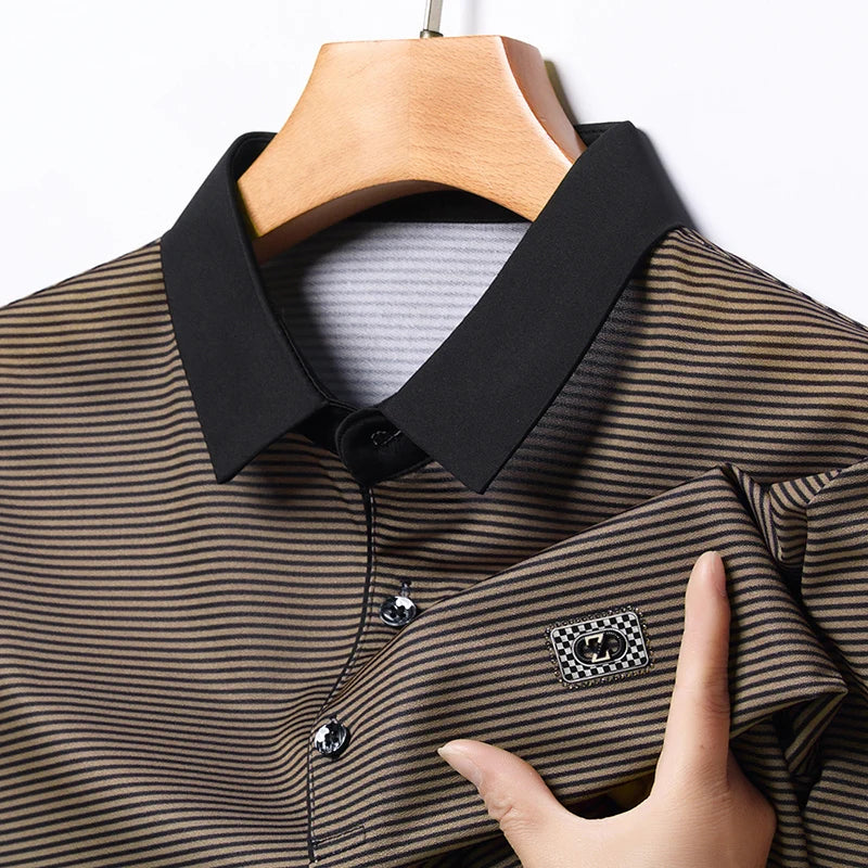 Original Designer Brand Men Short-Sleeved Polo Shirt Letter Print Lapel Button Summer New T-Shirt Business Casual Men's Clothing